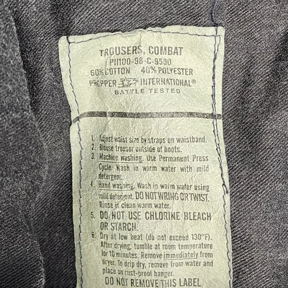 VTG Propper Combat Cargo Pants XL Regular‎ Black Military Tactical Cotton Poly